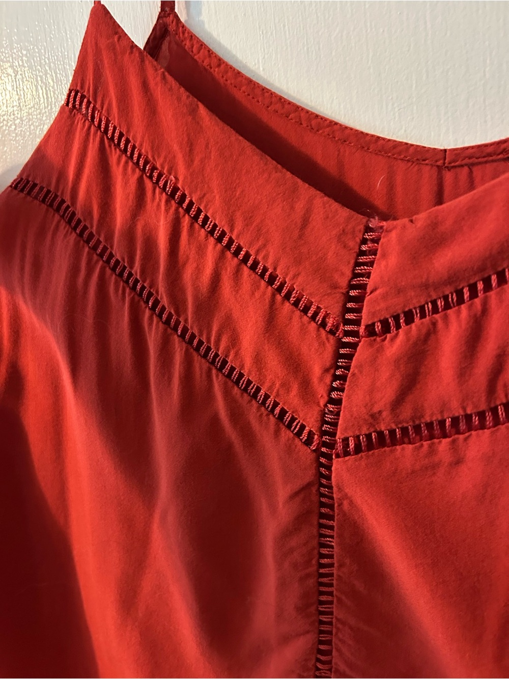 Banana Republic Tomato Red Camisole with Ladder Trim Detail - Picture 2 of 5